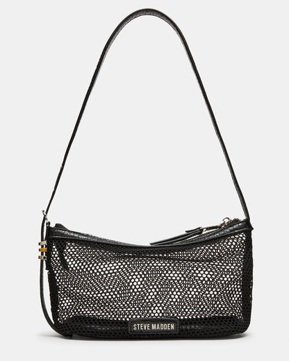 VIXEN Bag Black Shoulder Strap Mesh Structured Bottom Women's Handbag | Steve Madden
