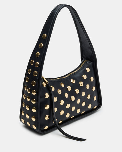 CHEYANN Bag Black Hobo Dome-Studded Shoulder Strap Women's Handbag | Steve Madden
