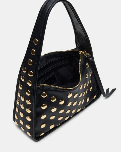 CHEYANN Bag Black Hobo Dome-Studded Shoulder Strap Women's Handbag | Steve Madden