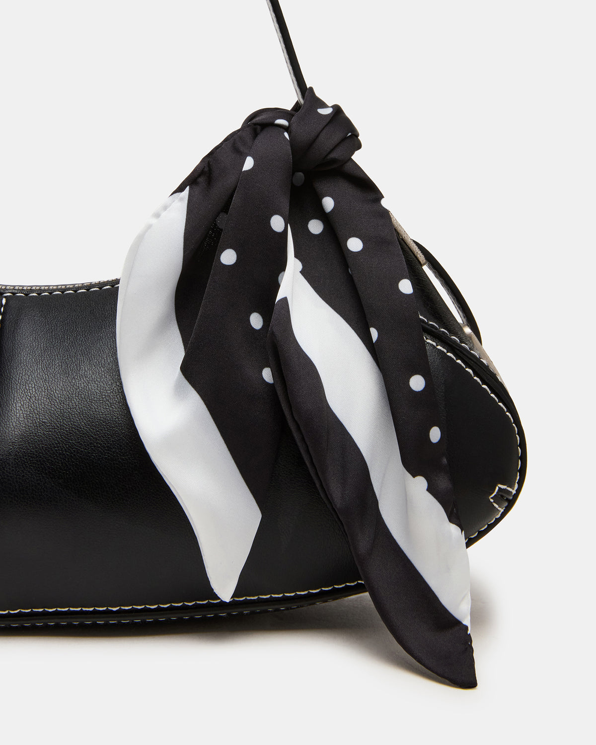 ROXEY Bag Black Crescent-Shaped Top-Zipper Shoulder Strap Handbag | Steve Madden