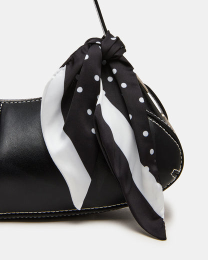 ROXEY Bag Black Crescent-Shaped Top-Zipper Shoulder Strap Handbag | Steve Madden
