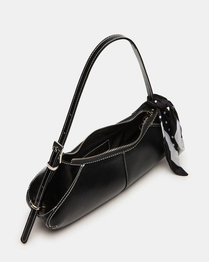 ROXEY Bag Black Crescent-Shaped Top-Zipper Shoulder Strap Handbag | Steve Madden