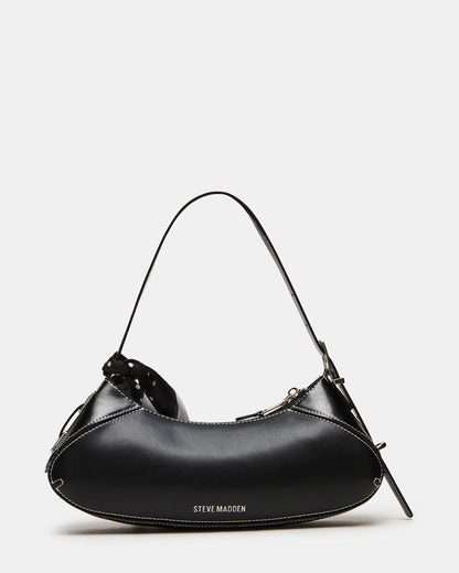 ROXEY Bag Black Crescent-Shaped Top-Zipper Shoulder Strap Handbag | Steve Madden