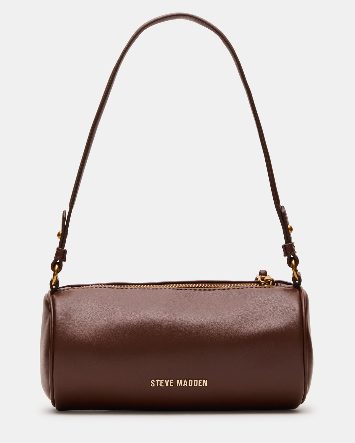 PRIYA Bag Brown Mini Barrel Shoulder Handbag | Steve Madden