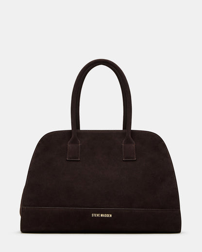 HEIDEE Bag Brown Suede | Women's Shoulder Strap Tote Handbag | Steve Madden