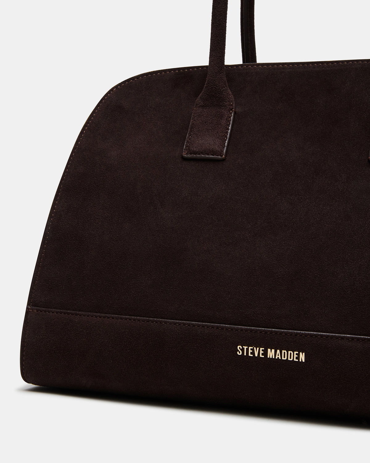 HEIDEE Bag Brown Suede | Women's Shoulder Strap Tote Handbag | Steve Madden