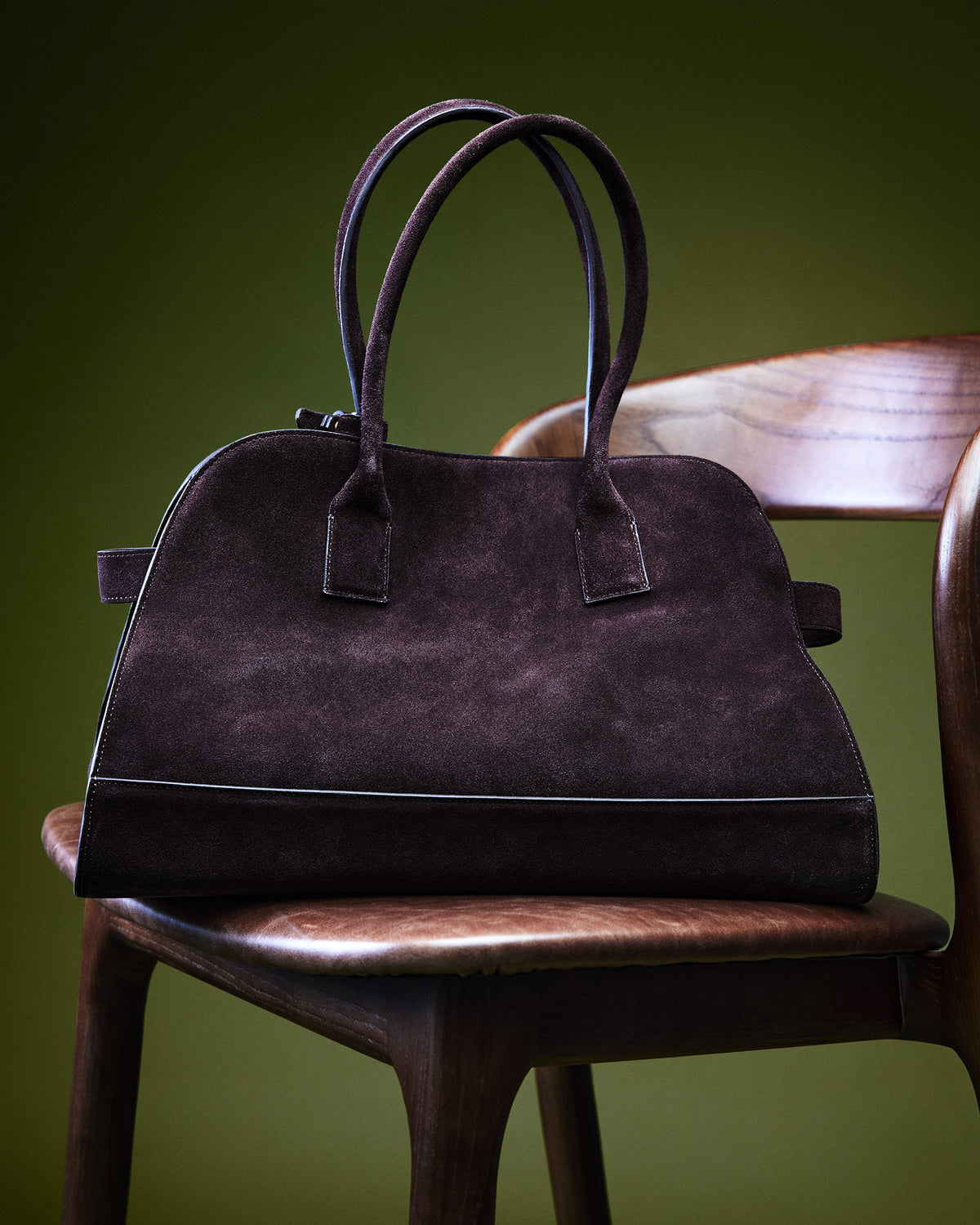 HEIDEE Bag Brown Suede | Women's Shoulder Strap Tote Handbag | Steve Madden