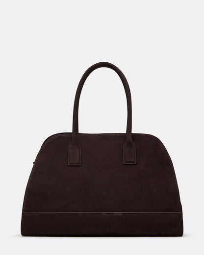 HEIDEE Bag Brown Suede | Women's Shoulder Strap Tote Handbag | Steve Madden
