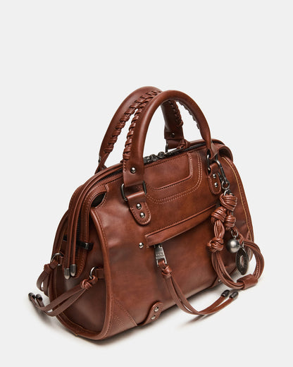 RIGGS BAG RUST Slouchy Top-Handle Crossbody Satchel Handbag | Steve Madden