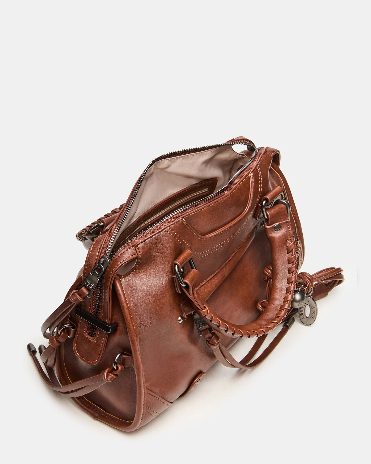 RIGGS BAG RUST Slouchy Top-Handle Crossbody Satchel Handbag | Steve Madden