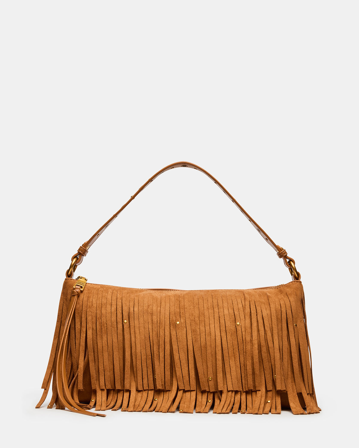 BOHEME Bag Tobacco Shoulder Strap Studded Fringe Handbag | Steve Madden