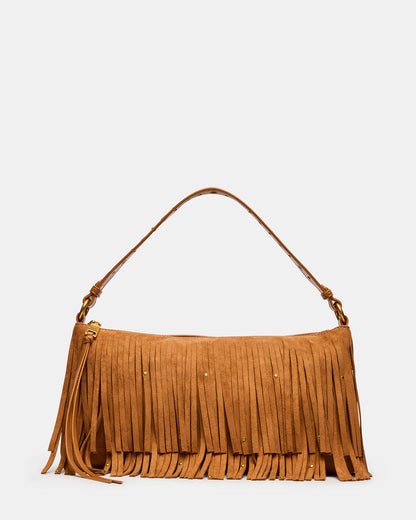 BOHEME Bag Tobacco Shoulder Strap Studded Fringe Handbag | Steve Madden