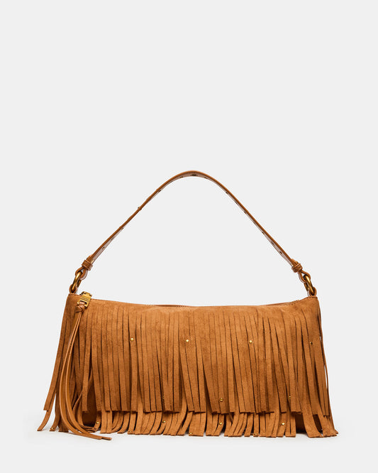 BOHEME Bag Tobacco Shoulder Strap Studded Fringe Handbag | Steve Madden