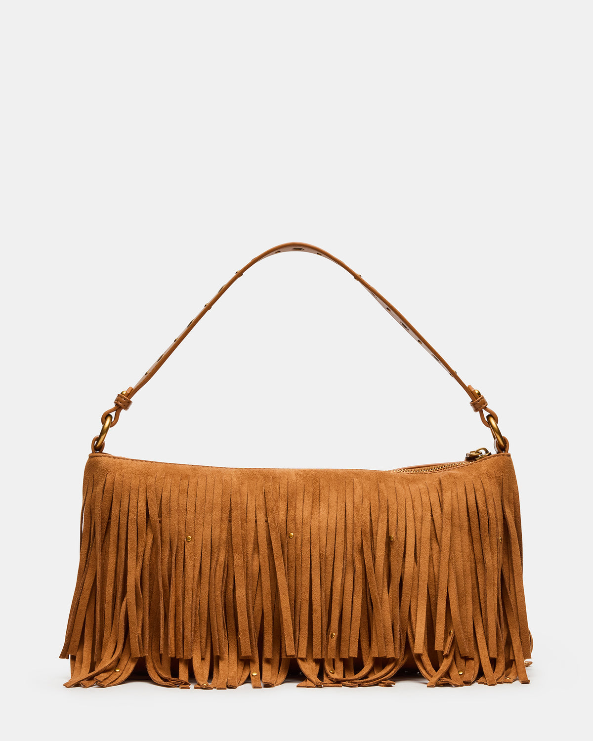 BOHEME Bag Tobacco Shoulder Strap Studded Fringe Handbag | Steve Madden