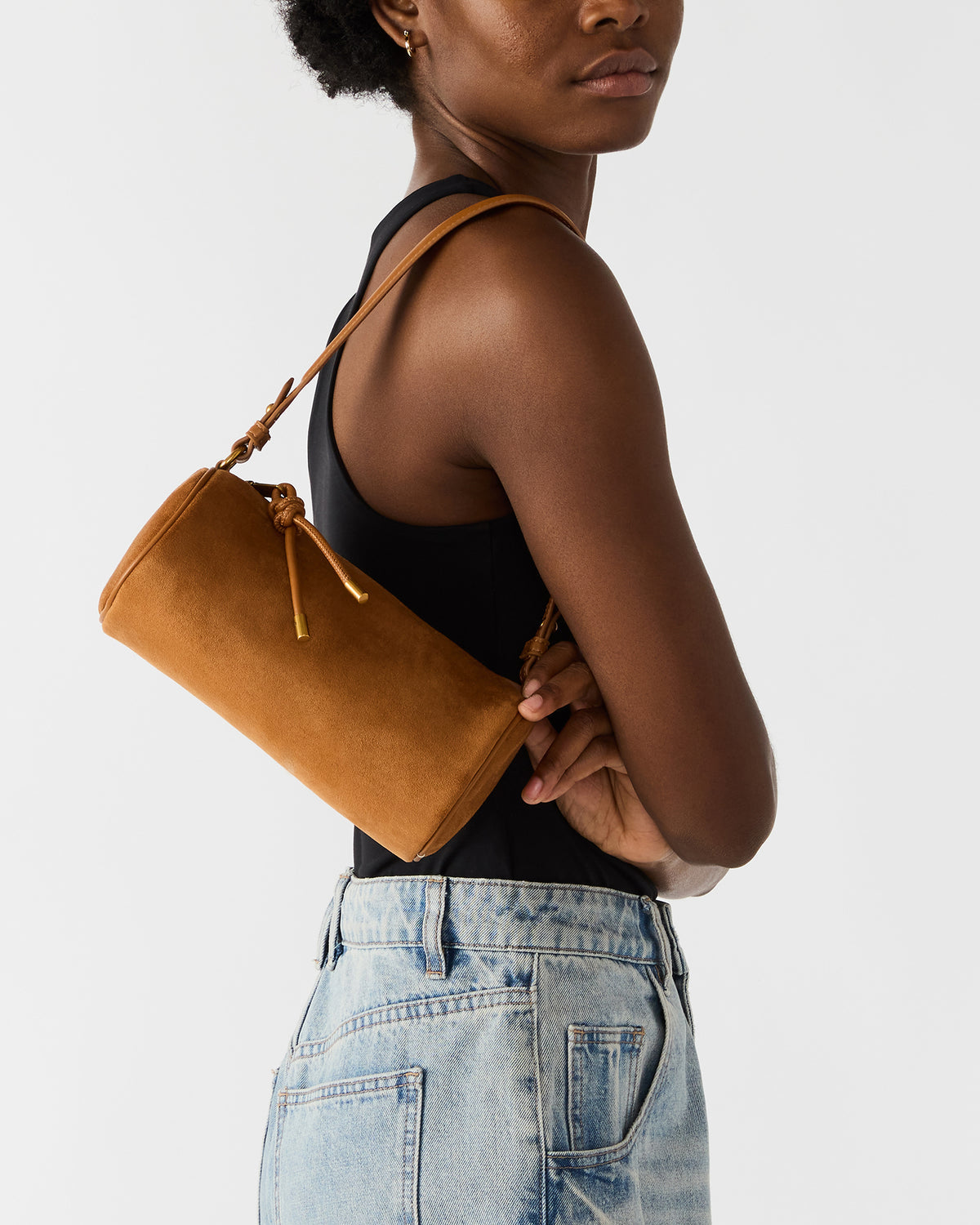 PRIYA Bag Tobacco Mini Barrel Shoulder Handbag | Steve Madden