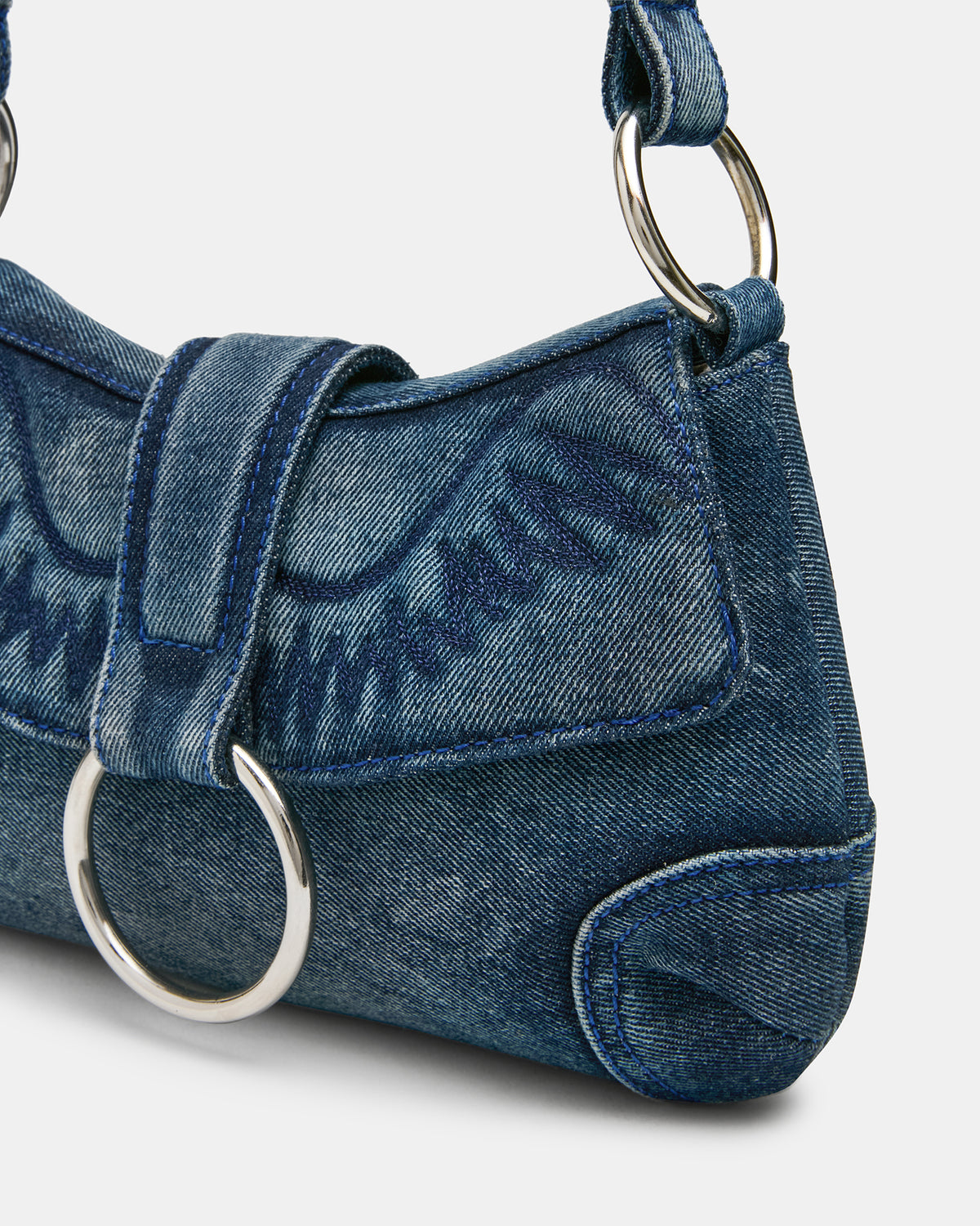 ALBANY Bag Denim/Blue Western-Inspired Denim Shoulder Handbag | Steve Madden