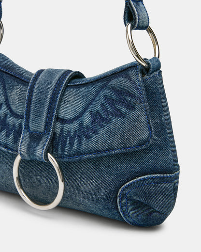 ALBANY Bag Denim/Blue Western-Inspired Denim Shoulder Handbag | Steve Madden