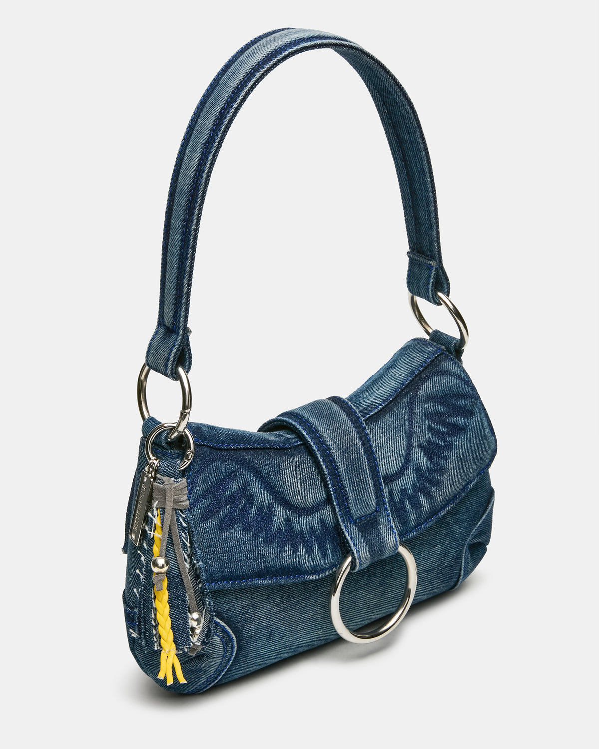 ALBANY Bag Denim/Blue Western-Inspired Denim Shoulder Handbag | Steve Madden