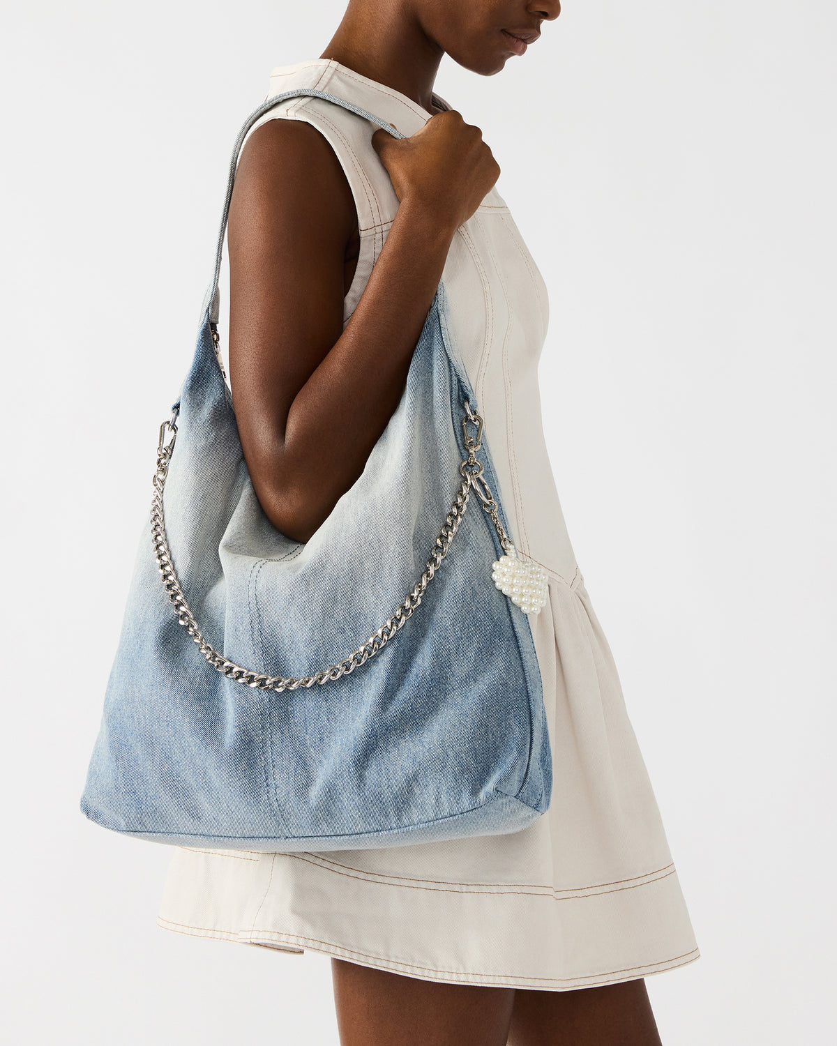 KREWE Bag Denim Slouchy Hobo Shoulder Strap Tote Handbag | Steve Madden