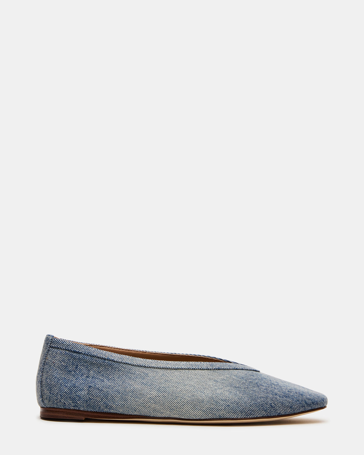 LENI Denim Fabric Square-Toe Ballet Women's Flat | Steve Madden