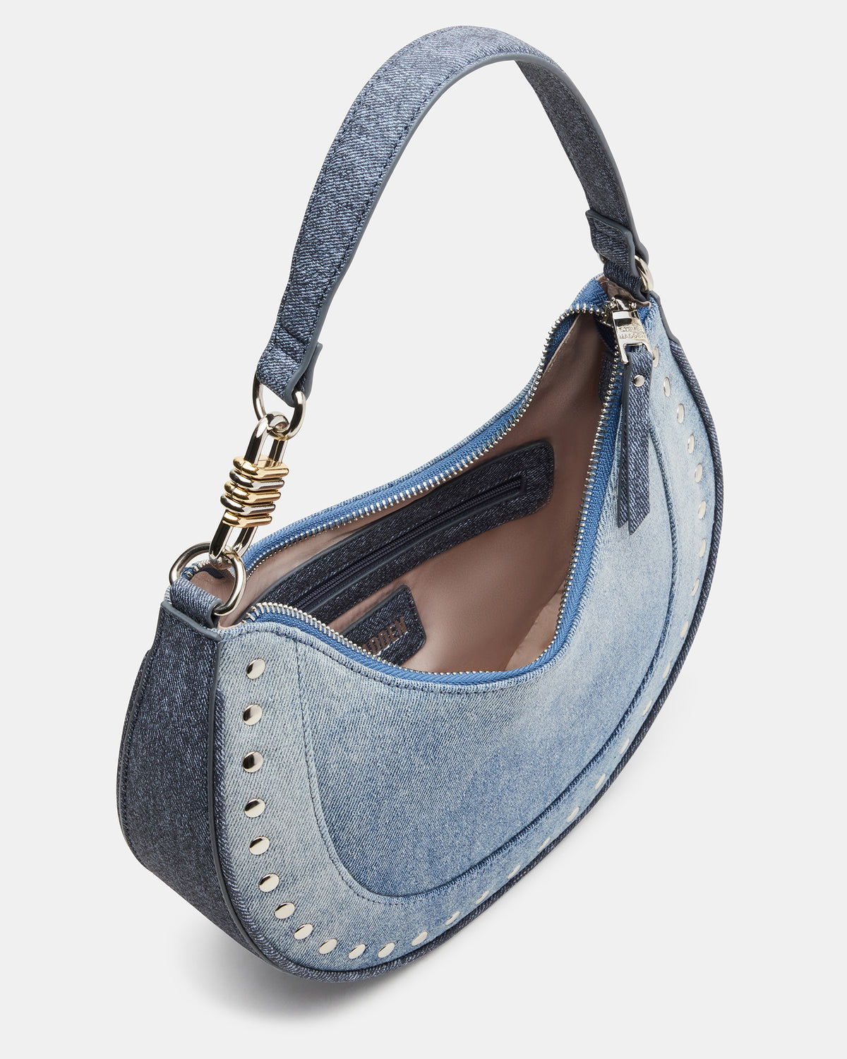 LIAMM Bag Denim Shoulder Strap Dome-Studded Women's Handbag | Steve Madden