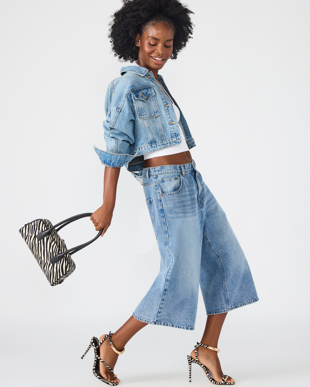 ANISE Bag Zebra Elongated Shoulder Strap Handbag | Steve Madden