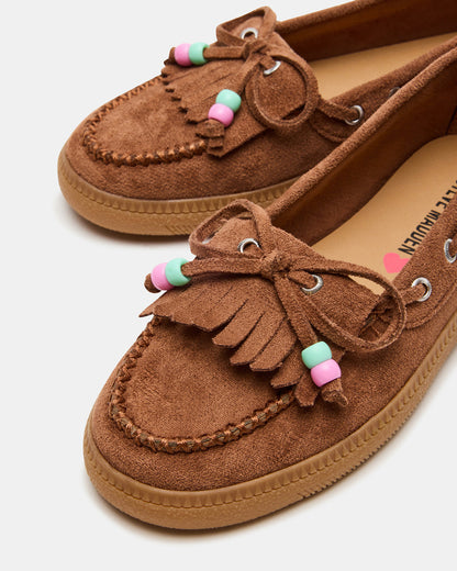 Kids' KRISP Cognac Girls' Boat Shoe Loafer | Steve Madden