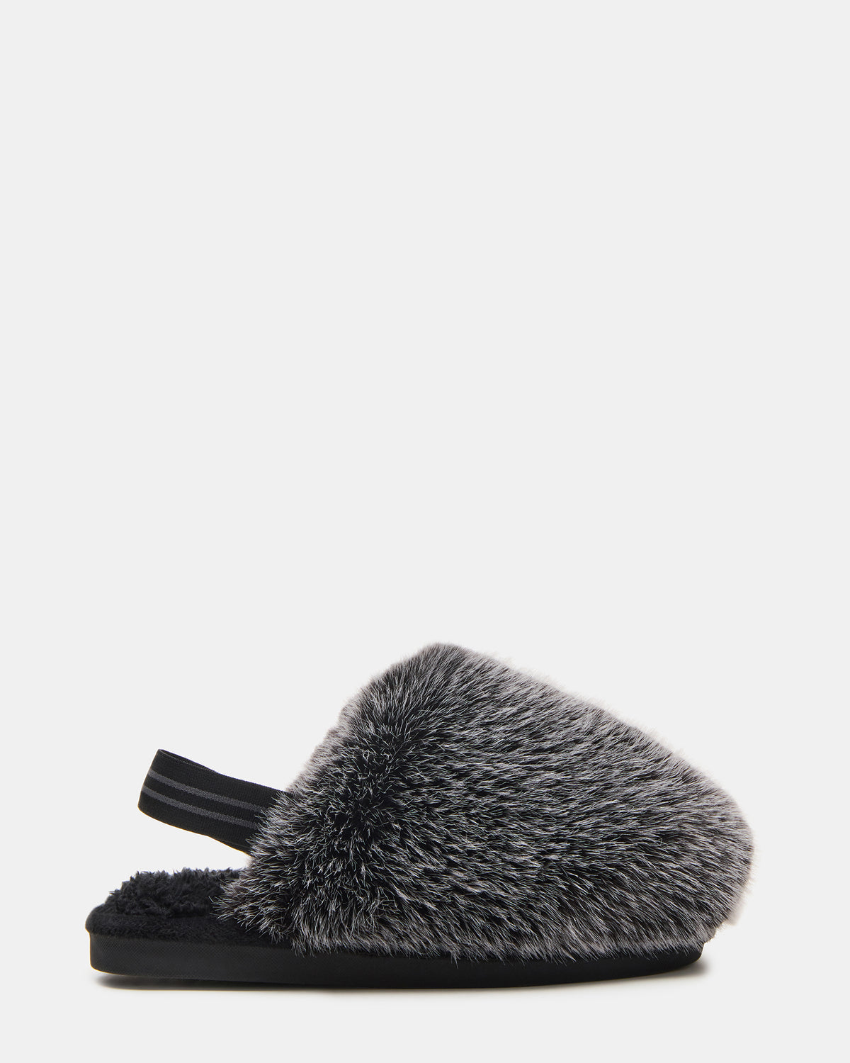 Kids' POOF Grey Slip-On Faux Fur Girls' Flat | Steve Madden