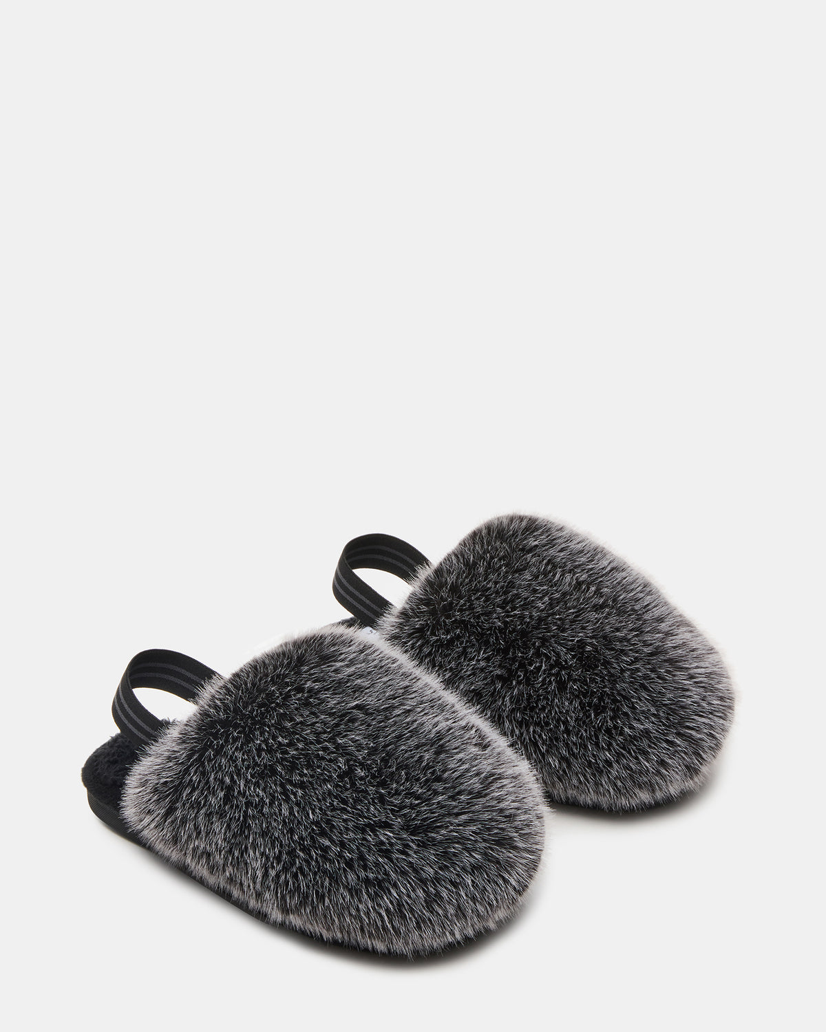 Kids' POOF Grey Slip-On Faux Fur Girls' Flat | Steve Madden