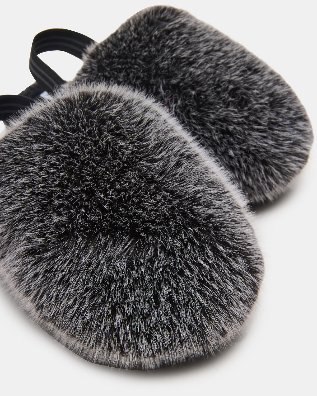 Kids' POOF Grey Slip-On Faux Fur Girls' Flat | Steve Madden