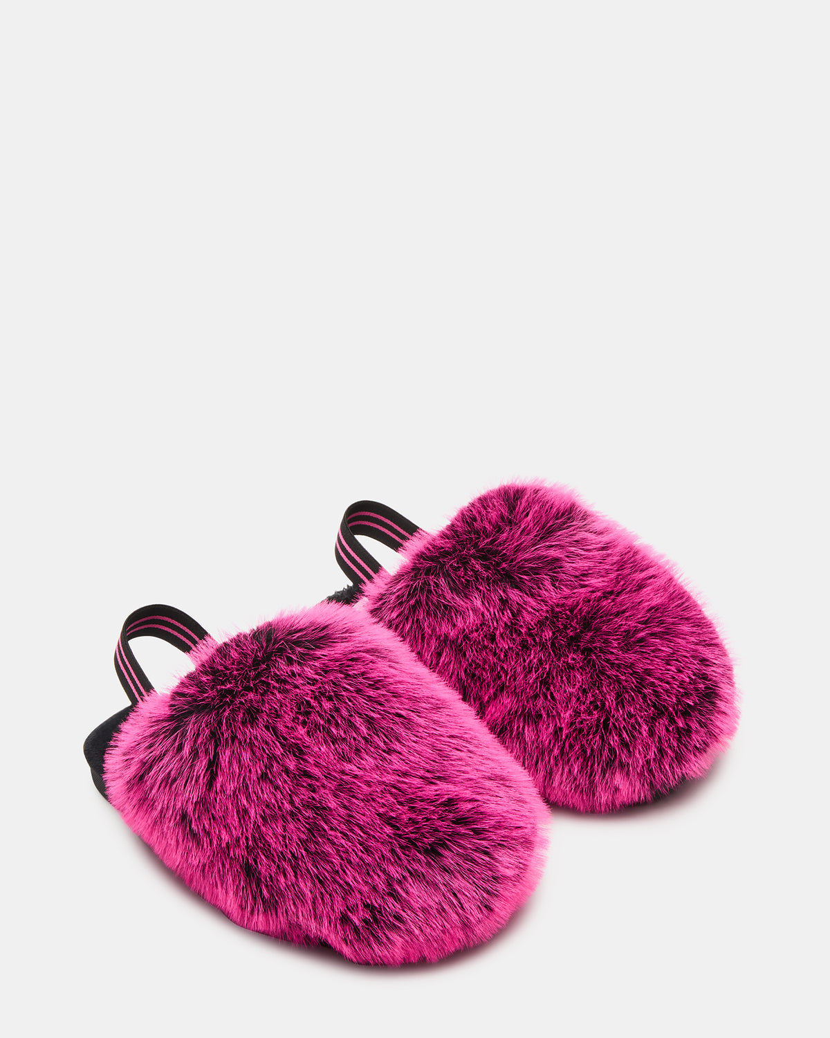 Kids' POOF Fushia Slip-On Faux Fur Girls' Flat | Steve Madden