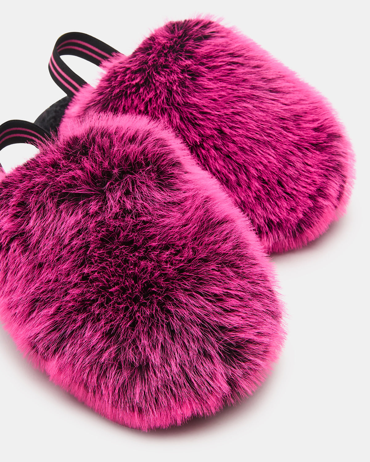 Kids' POOF Fushia Slip-On Faux Fur Girls' Flat | Steve Madden