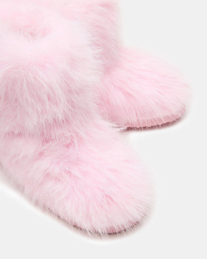 Kids' BEASTIE Pink Faux Fur Girls' Ankle Boot | Steve Madden