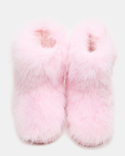 Kids' BEASTIE Pink Faux Fur Girls' Ankle Boot | Steve Madden