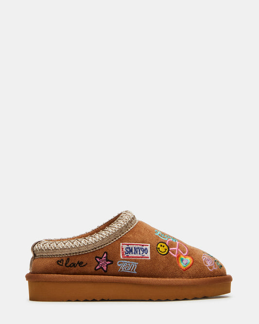 Kids' SELENA Cognac Multi Girls' Slip-On Mule Flat | Steve Madden