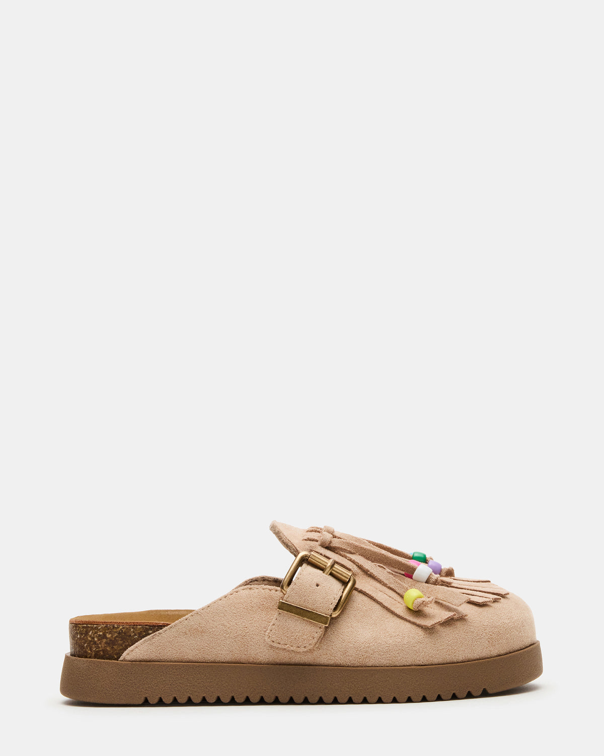 Kids' TREAT Taupe Girls' Slip-On Fringe Flat | Steve Madden