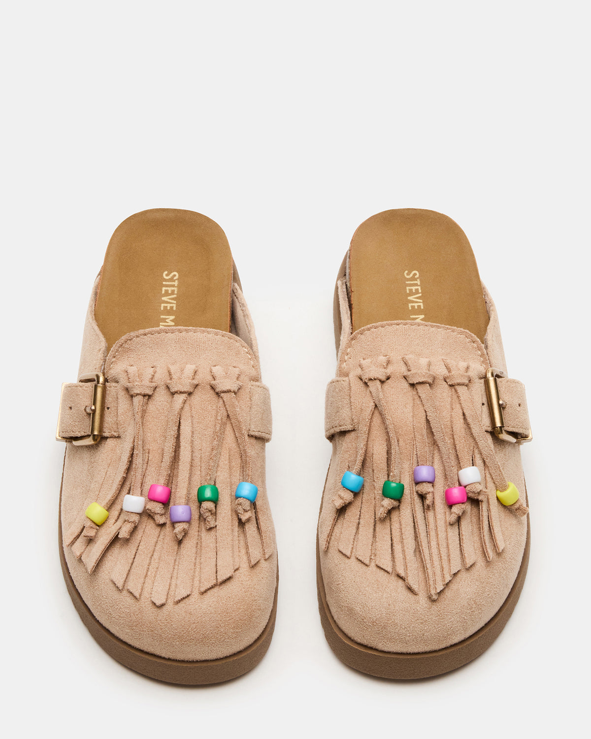 Kids' TREAT Taupe Girls' Slip-On Fringe Flat | Steve Madden