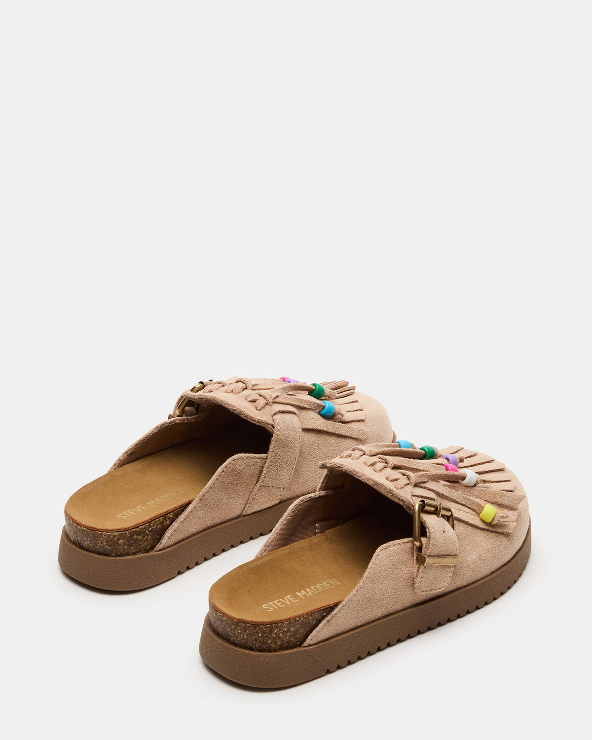 Kids' TREAT Taupe Girls' Slip-On Fringe Flat | Steve Madden