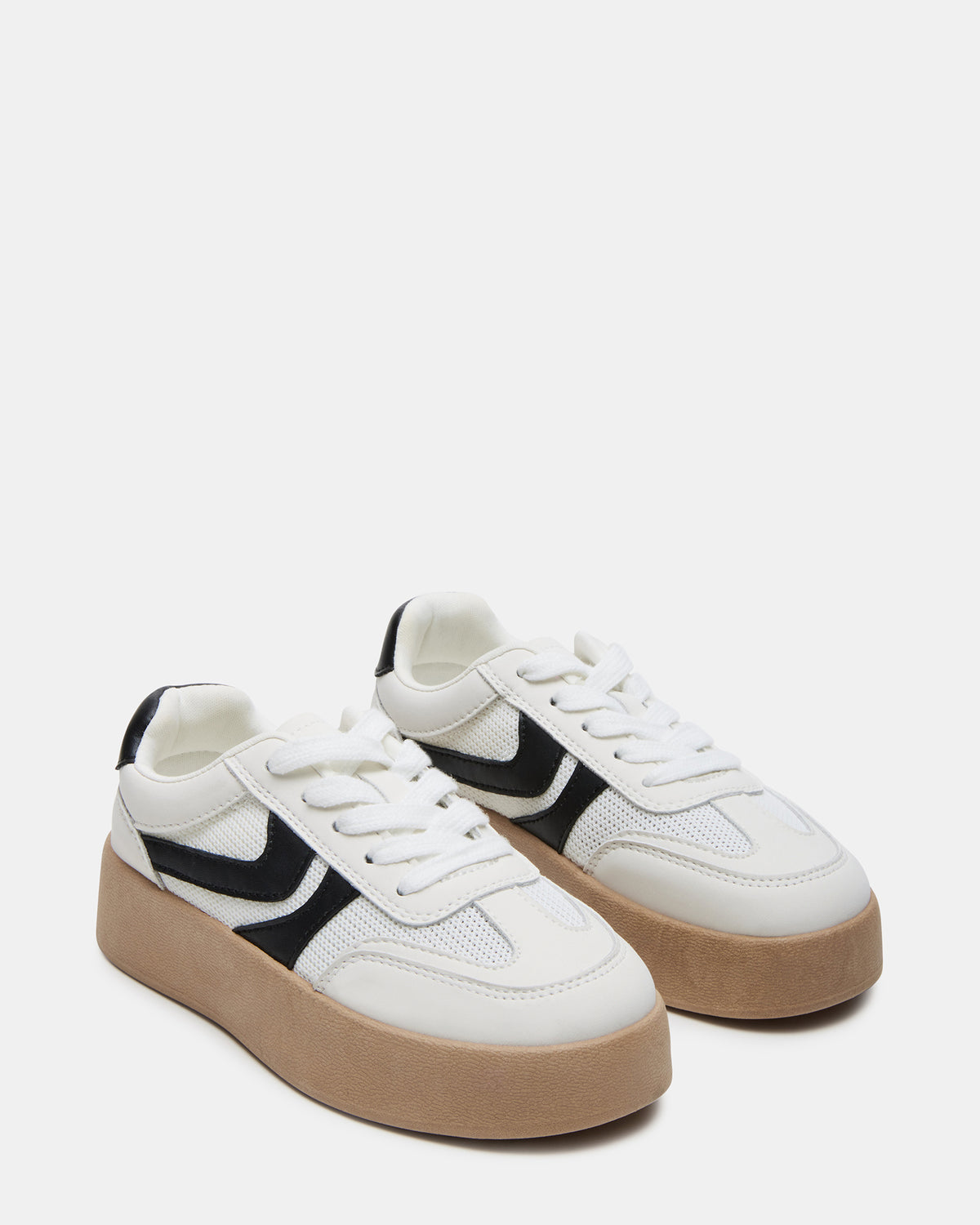 Kids' JERSEY White Girls' Low-Top Platform Sneaker | Steve Madden