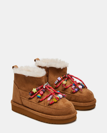 Kids' GLAZER Cognac Girls' Lace-Up Ankle Boot | Steve Madden