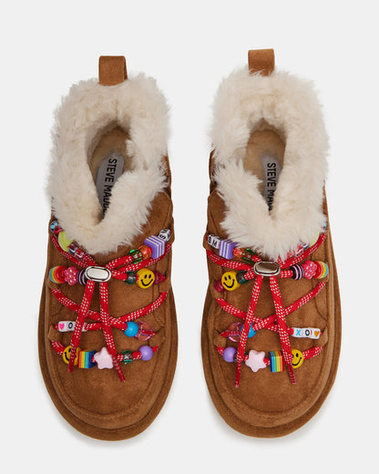Kids' GLAZER Cognac Girls' Lace-Up Ankle Boot | Steve Madden