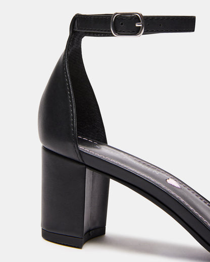 Kids' CARRSON Black Smooth Girls' Dress Heel | Steve Madden