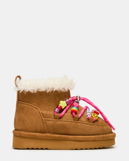 Toddlers' GLAZER Cognac Girls' Lace-Up Ankle Boot | Steve Madden