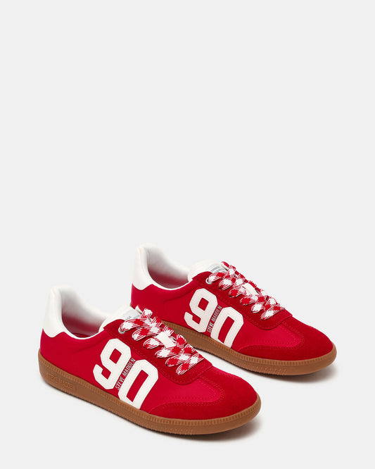 PACEY Red Multi Low-Top Lace-Up 90's Women's Sneaker | Steve Madden