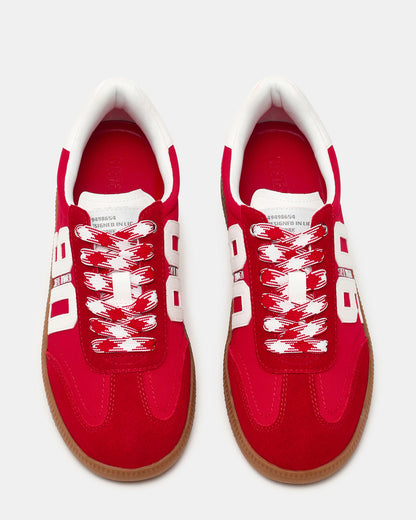PACEY Red Multi Low-Top Lace-Up 90's Women's Sneaker | Steve Madden