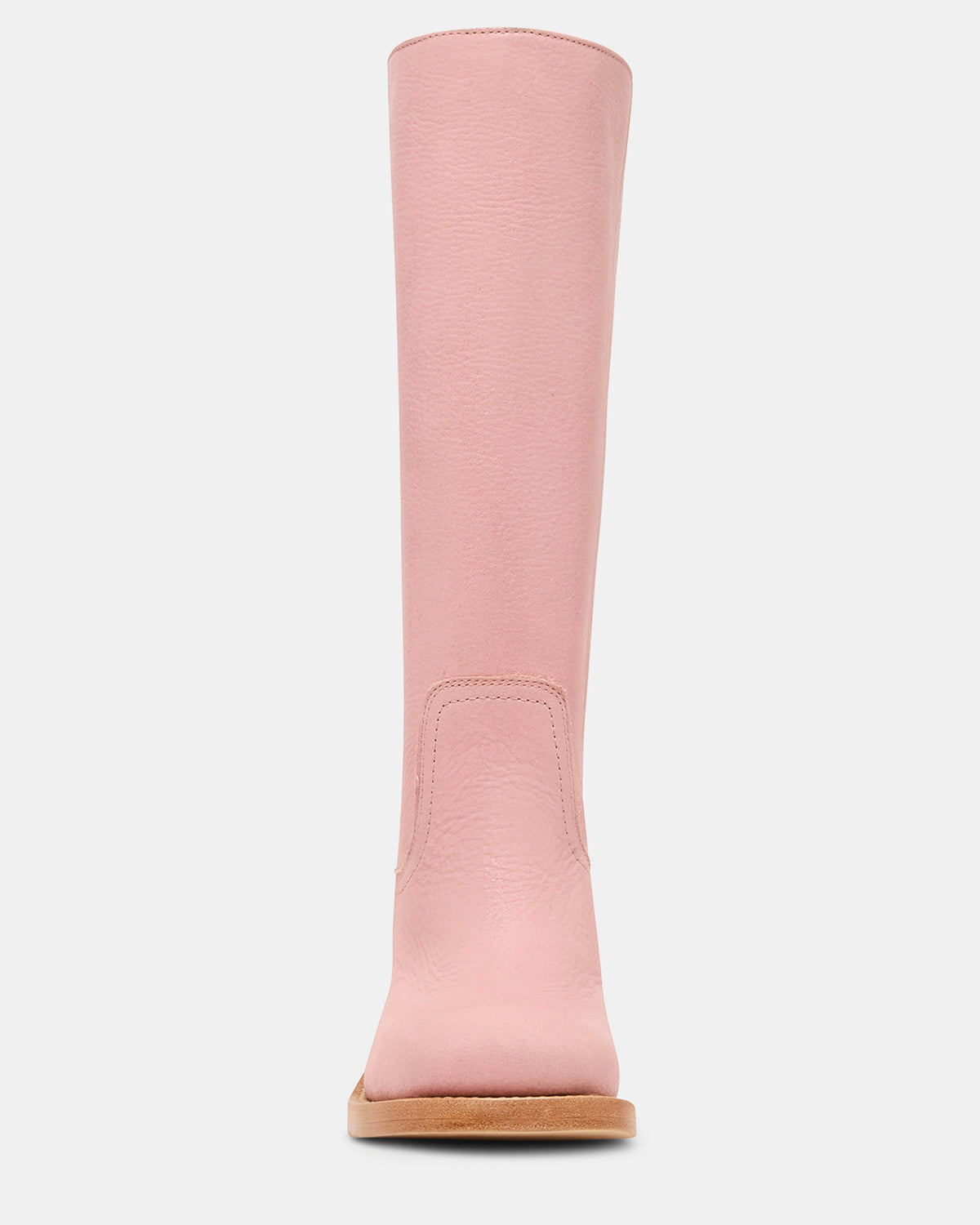 RIGGS Pink Leather Square-Toe Women's Boot | Steve Madden