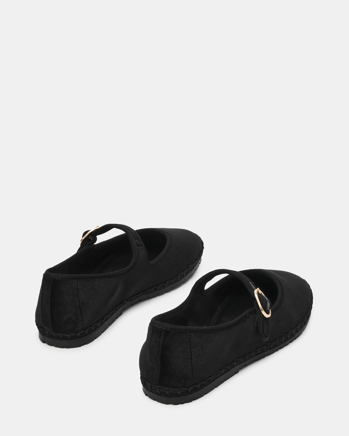VELMA Black Velvet Mary Jane Gold-Detail Buckle Women's Flat | Steve Madden