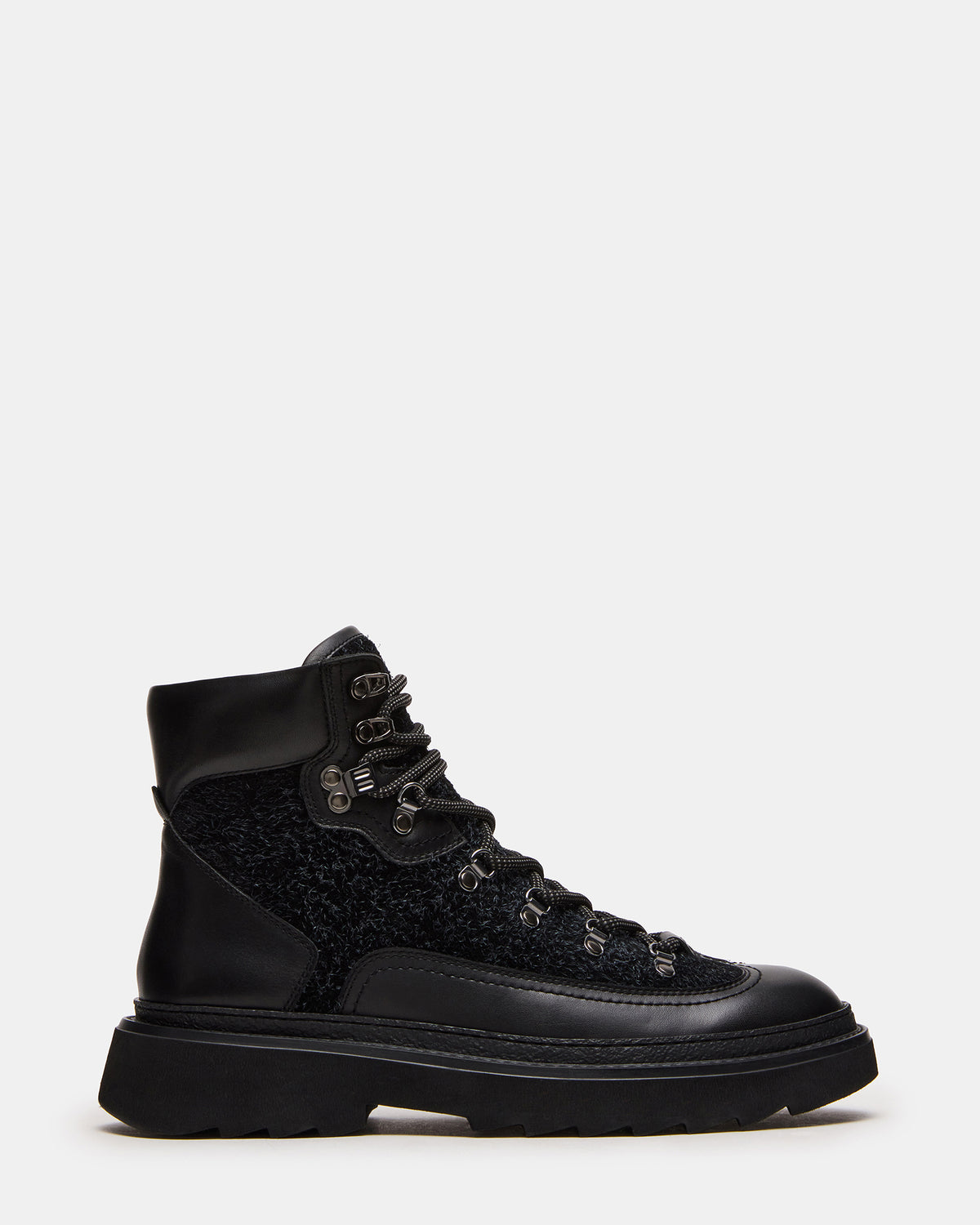 YOSEMITE Black Multi Lace-Up Lug Men's Ankle Boot | Steve Madden
