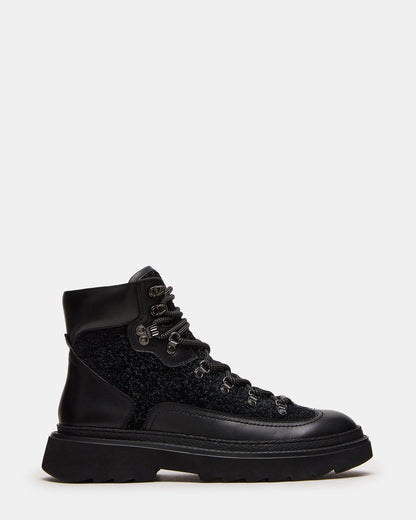 YOSEMITE Black Multi Lace-Up Lug Men's Ankle Boot | Steve Madden