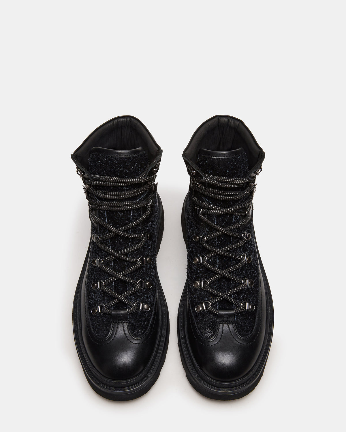 YOSEMITE Black Multi Lace-Up Lug Men's Ankle Boot | Steve Madden